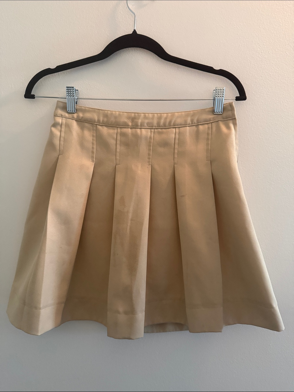 Vintage Y2k 90s Tommy Hilfiger Beige Pleated School Uniform Skirt